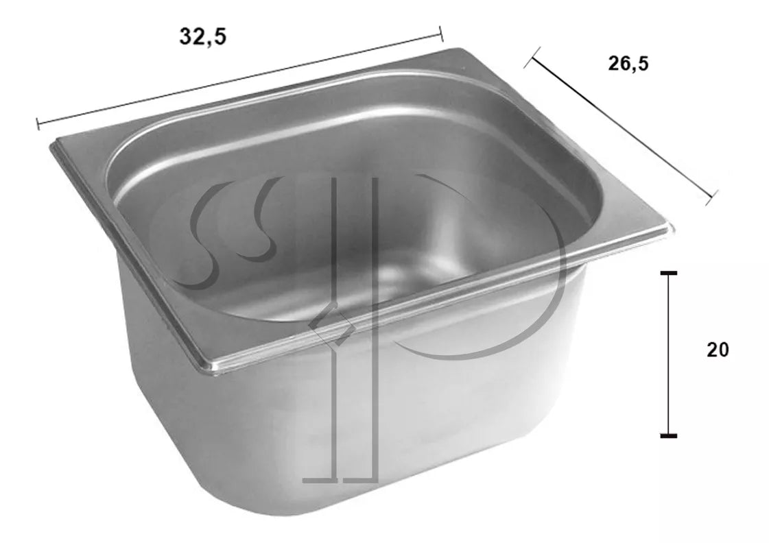 Cuba Gastronomica Gn 1/2x200mm 265x325mm Aço Inox E 0,7mm IPÊ COZINHAS