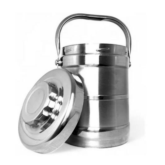 BALDE INOX DE GELO COM TAMPA 1,9 L DUPLA CAMADA QUENTE/FRIO