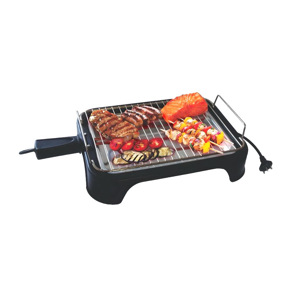 Churrasqueira Elétrica Portátil E Pratica Grill Preta 1200w