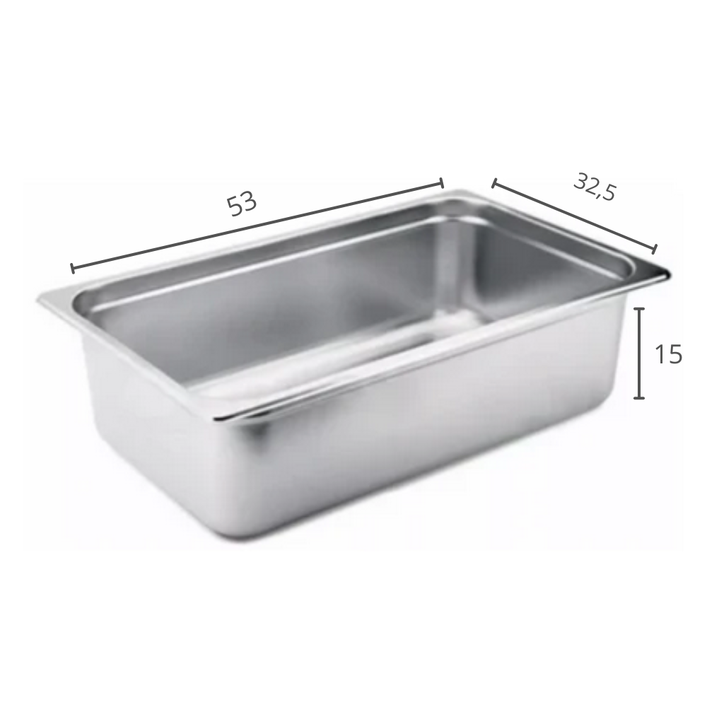 CUBA GASTRONOMICA GN 1/1X150MM 530X325MM AÇO INOX E 0,7MM - IPÊ COZINHAS