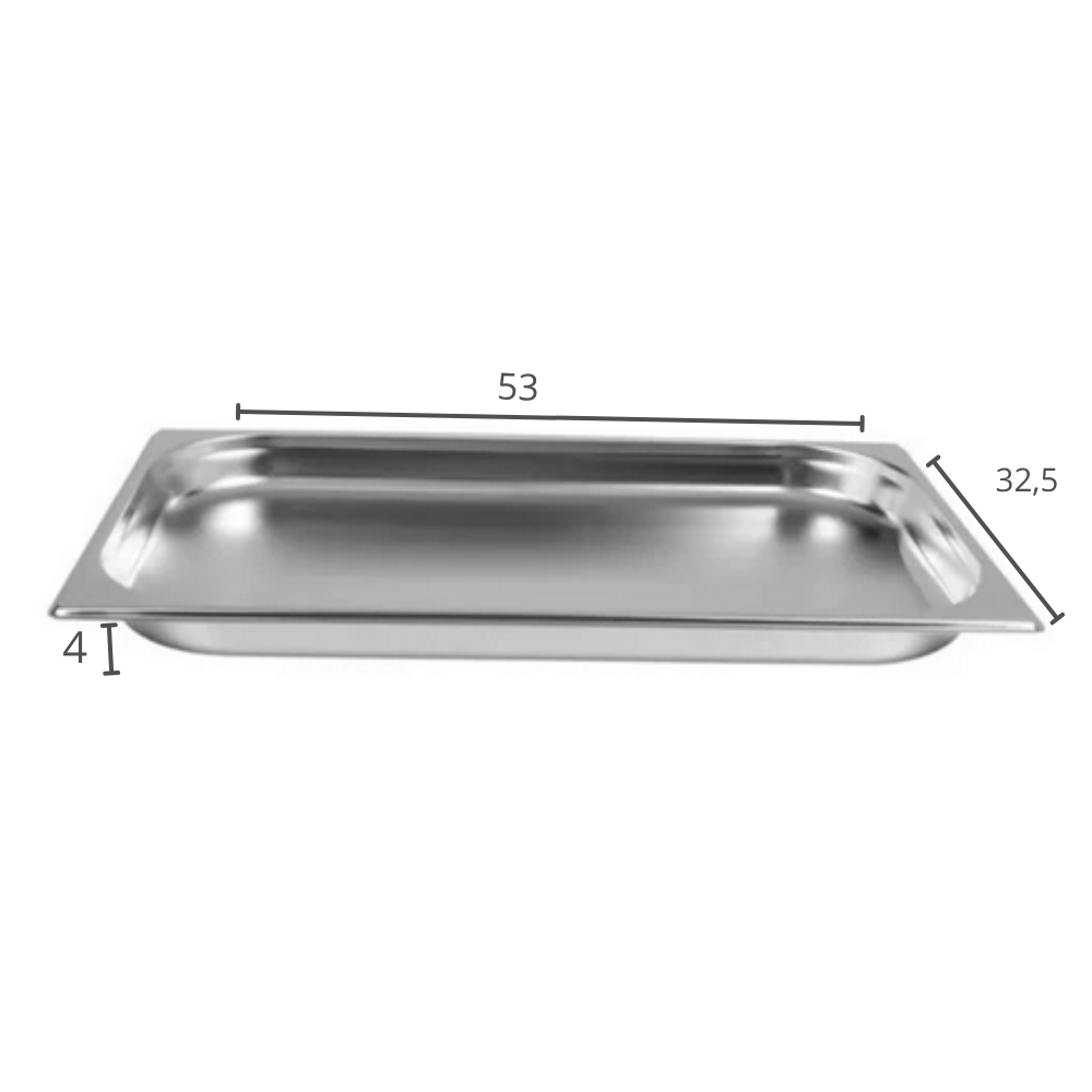CUBA GASTRONOMICA GN 1/1X40MM 530X325MM AÇO INOX E 0,7MM - IPÊ COZINHAS