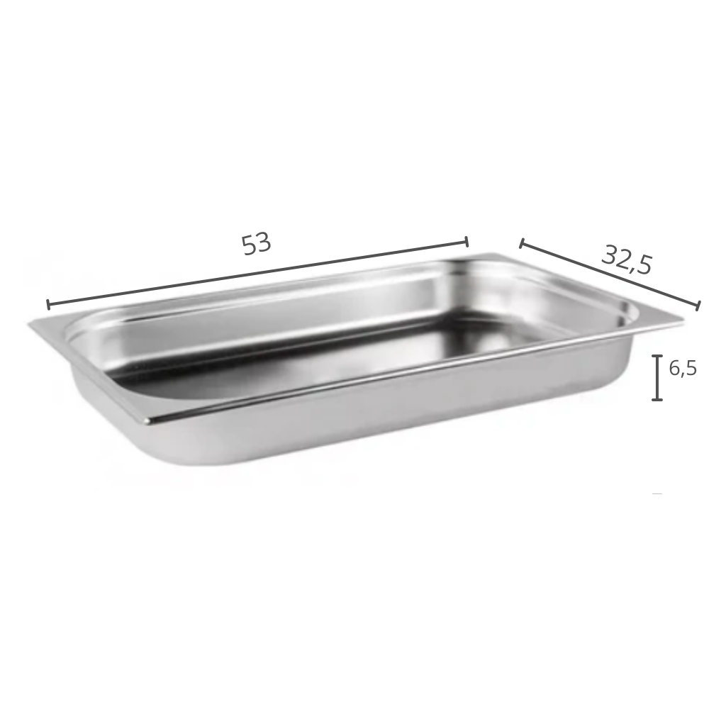 CUBA GASTRONOMICA GN 1/1X65MM 530X325MM AÇO INOX E 0,7MM - IPÊ COZINHAS