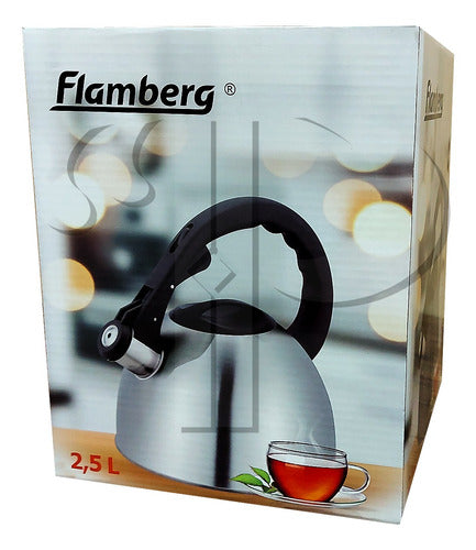 CHALEIRA AÇO INOX COM APITO 2,5 L FUNDO TRIPLO