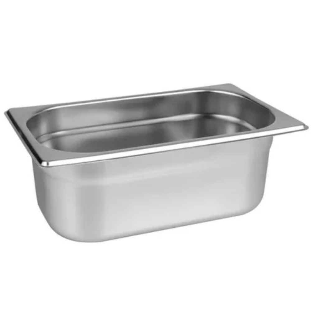 CUBA GASTRONOMICA GN 1/4X100MM 162X265MM AÇO INOX E 0,7MM