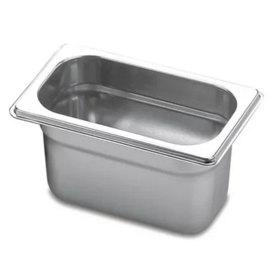 CUBA GASTRONOMICA GN 1/9X100MM 108X176MM AÇO INOX E 0,7MM