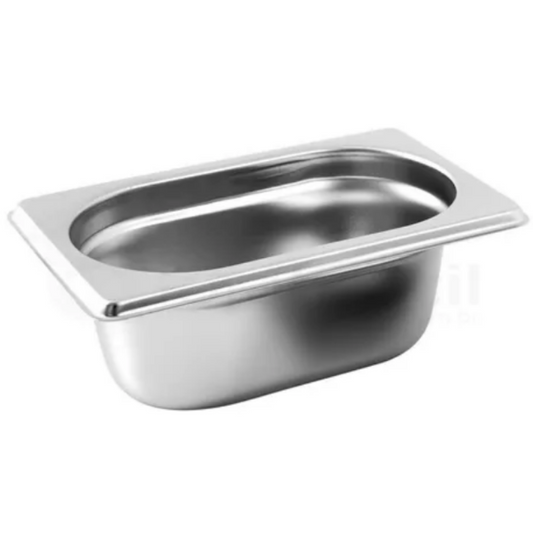 CUBA GASTRONOMICA GN 1/9X65MM 108X176MM AÇO INOX E 0,7MM