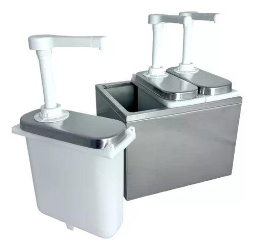 DISPENSER DOSADOR DE MOLHO OU CONDIMENTO EM INOX 3 LITROS
