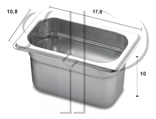 Cuba Gastronomica Gn 1/9x150mm 108x176mm Aço Inox E 0,7mm