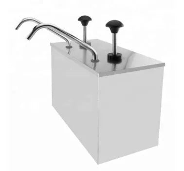 DISPENSER DOSADOR DUPLO 6L P/ MOLHO E CONDIMENTOS AÇO INOX.