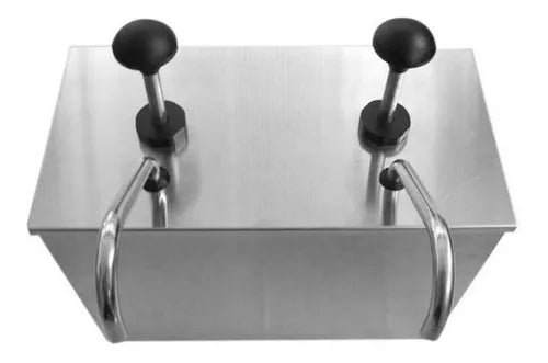 DISPENSER DOSADOR DUPLO 6L P/ MOLHO E CONDIMENTOS AÇO INOX.
