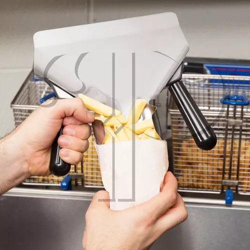 PEGADOR AÇO INOX AMBIDESTRO PARA BATATA PIPOCA SALGADOS