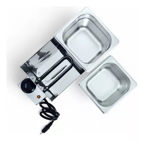 DERRETEDEIRA CHOCOLATEIRA MOLHEIRA INOX 2 CUBAS 3.5KG