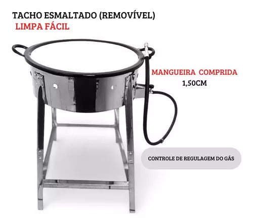 TACHO PASTELEIRO 16 A GÁS ALTA PRESSÃO CESTO - IPÊ COZINHAS