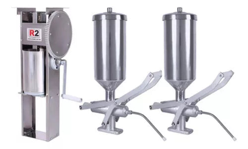 KIT CHURROS 1 MASSEIRA ENGRENAGEM E 2 DOCEIRA DE 2 LITROS R2