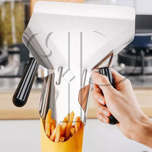 PEGADOR AÇO INOX AMBIDESTRO PARA BATATA PIPOCA SALGADOS