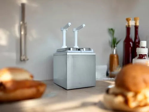 DISPENSER DOSADOR DE MOLHO OU CONDIMENTO EM INOX 2 LITROS
