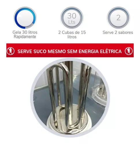 REFRESQUEIRA E SUQUEIRA DUPLA 30L ELÉTRICA TECAPPLY RF032