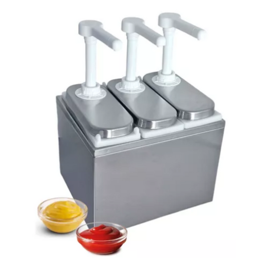 DISPENSER DOSADOR DE MOLHO OU CONDIMENTO EM INOX 3 LITROS