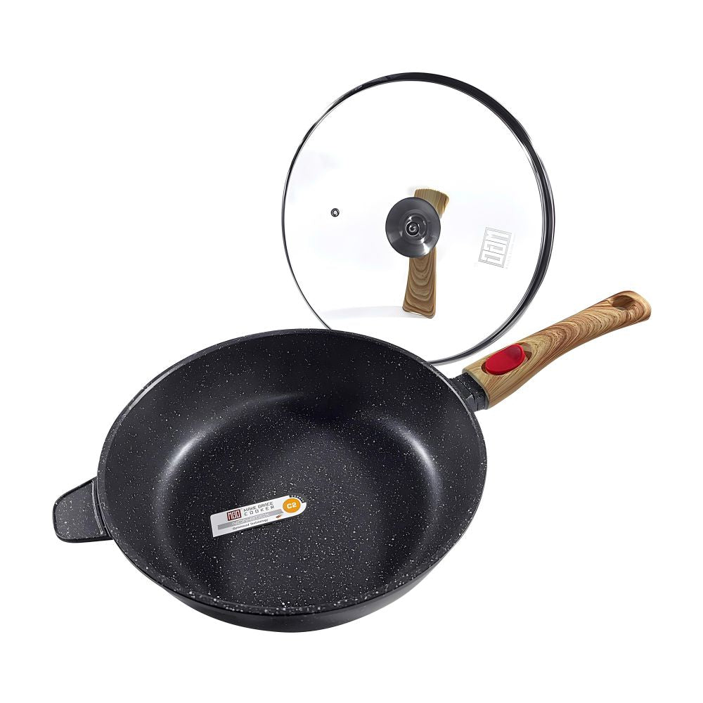 FRIGIDEIRA ANTIADERENTE INDUÇÃO REVESTIMENTO GRANITO 28CM REDONDA