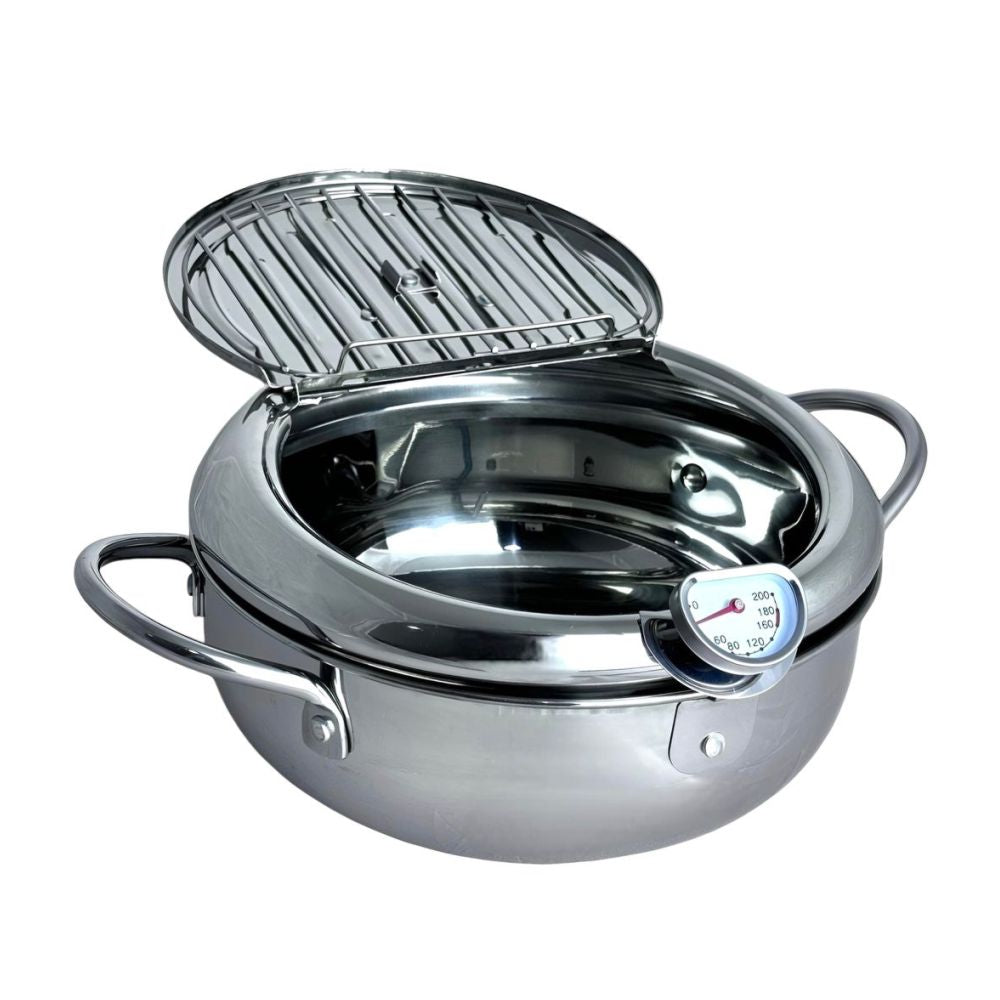 FRITADEIRA JAPONESA FRYER AÇO INOX 25 CM 3.2L COM TERMÔMETRO