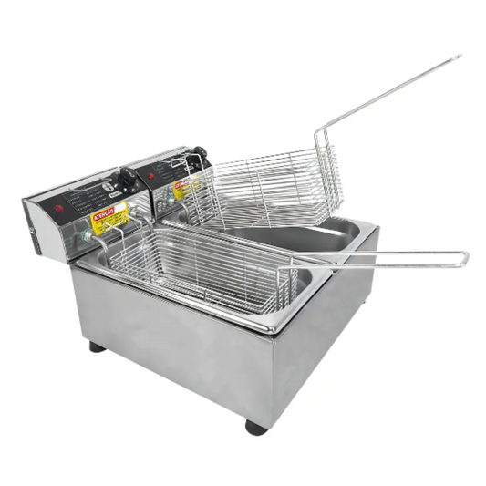 FRITADEIRA INDUSTRIAL ELÉTRICA 6 L 2 CUBAS AÇO INOX 220V – IPE COZINHAS