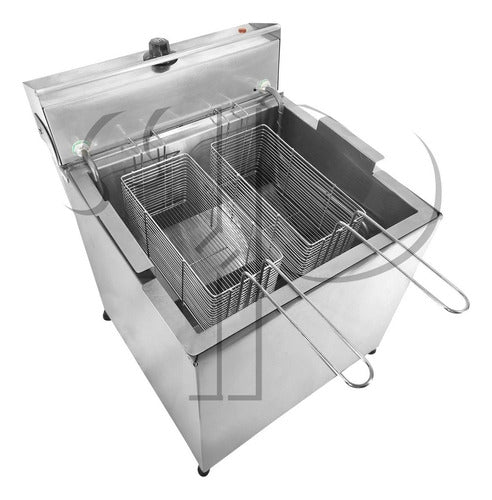 FRITADEIRA INDUSTRIAL 20 LITROS ÁGUA E ÓLEO COM ZONA FRIA - IPE COZINHAS