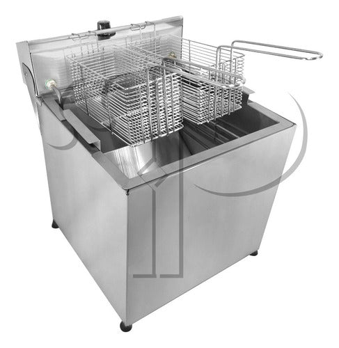 FRITADEIRA INDUSTRIAL 20 LITROS ÁGUA E ÓLEO COM ZONA FRIA - IPE COZINHAS