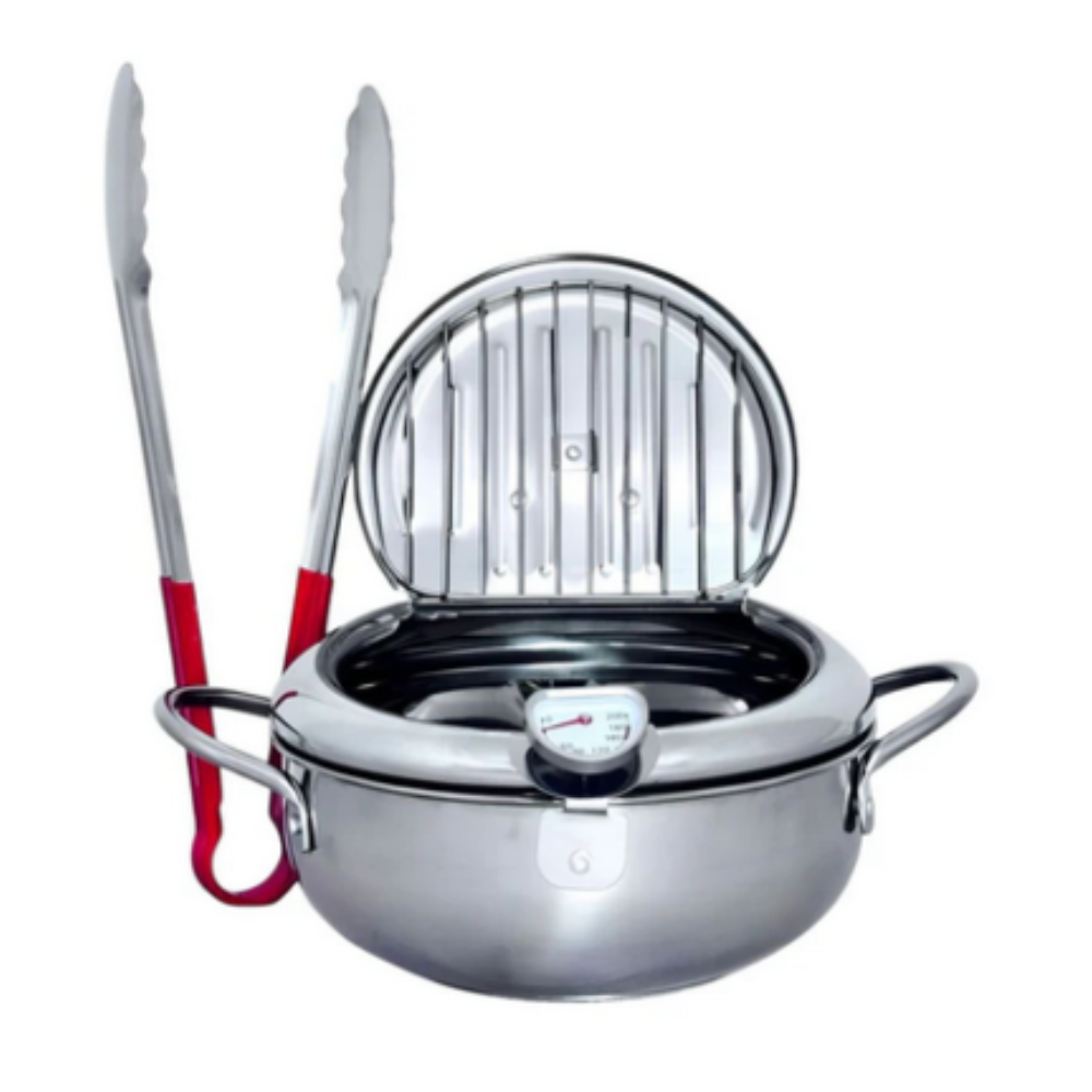 FRITADEIRA JAPONESA FRYER AÇO INOX 25 CM 3.2L COM TERMÔMETRO