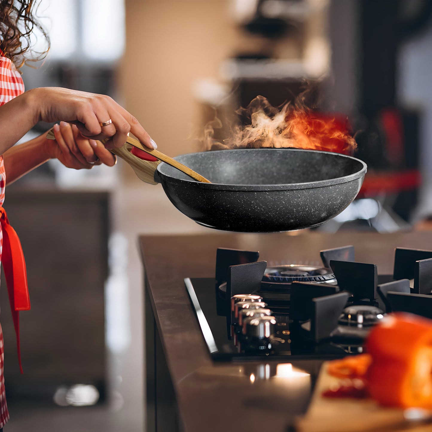 FRIGIDEIRA ANTIADERENTE INDUÇÃO REVESTIMENTO GRANITO 28CM REDONDA