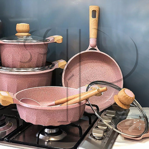 JOGO DE PANELAS 9 PEÇAS GRANITO STONE COOKLOVER