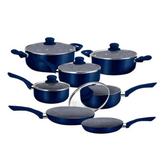 JOGO DE PANELAS COM 7 PEÇAS GENEBRA DARK BLUE