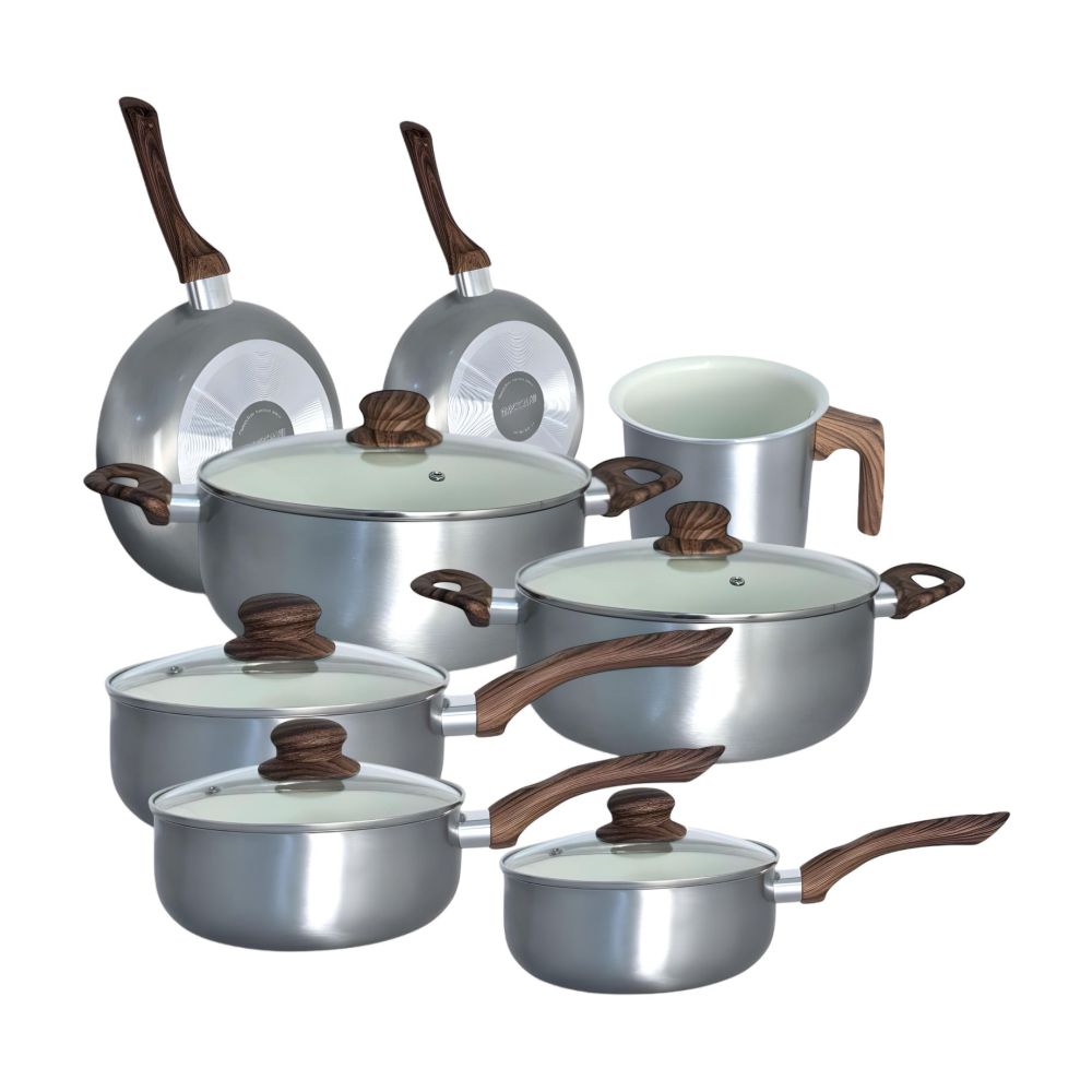 JOGO DE PANELAS REVESTIMENTO CERÂMICO ANTIADERENTE NEW YORK 8 PEÇAS