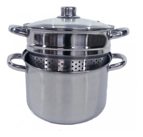 ESPAGUETEIRA 3 PEÇAS EM INOX 4,3 LITROS - IPE COZINHAS