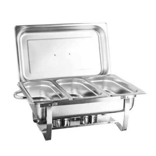 RECHAUD RETANGULAR INOX 13L CUBA GN 1/3X100 - IPÊ COZINHAS