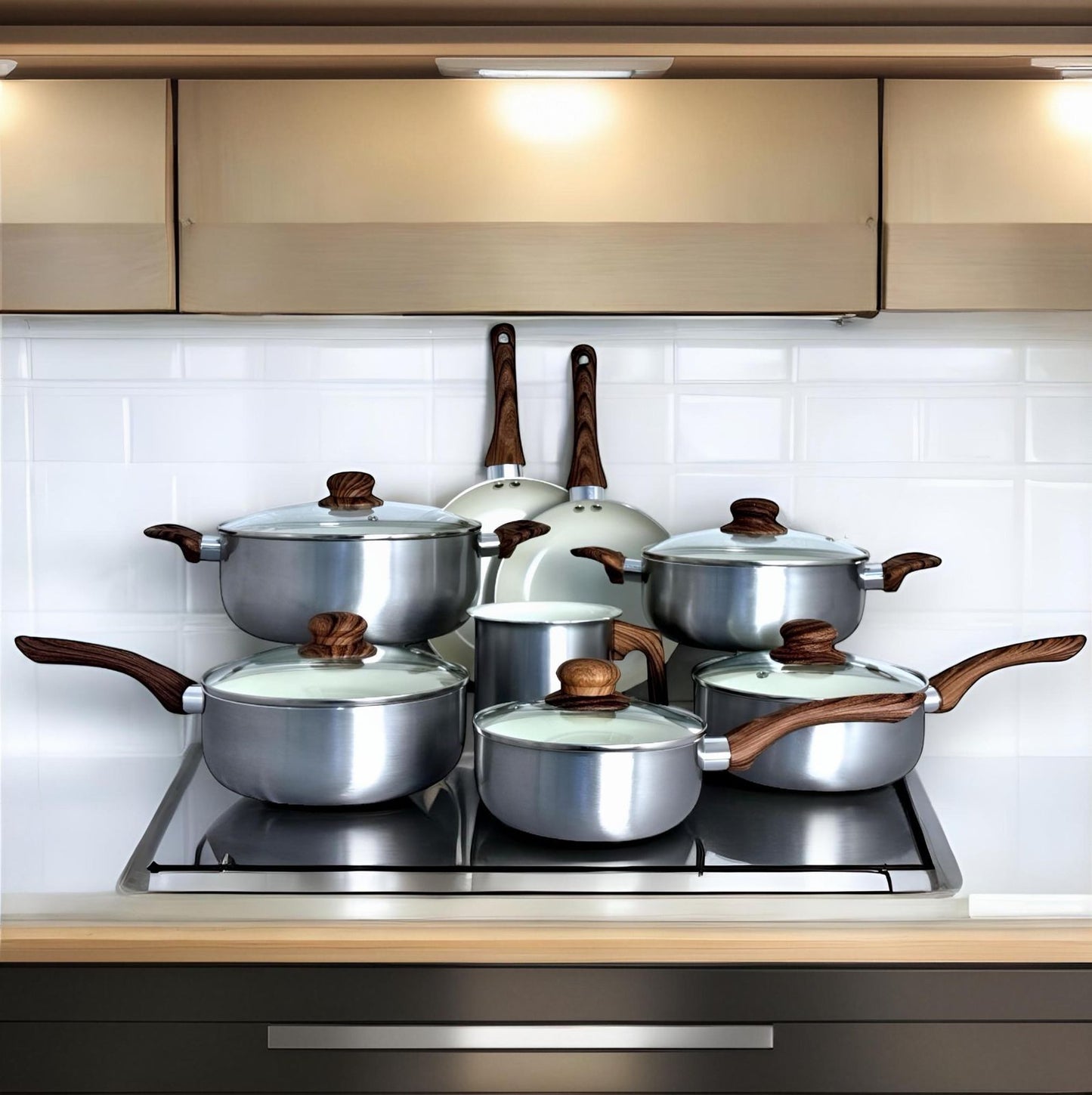 JOGO DE PANELAS REVESTIMENTO CERÂMICO ANTIADERENTE NEW YORK 8 PEÇAS