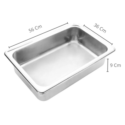 CUBA BANHO MARIA PARA RECHAUD INOX 9 E 9,5 LITROS 530X260MM