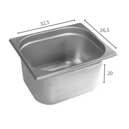 CUBA GASTRONOMICA GN 1/2X200MM 265X325MM AÇO INOX E 0,7MM - IPÊ COZINHAS