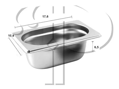 Cuba Gastronomica Gn 1/9x65mm 108x176mm Aço Inox E 0,7mm