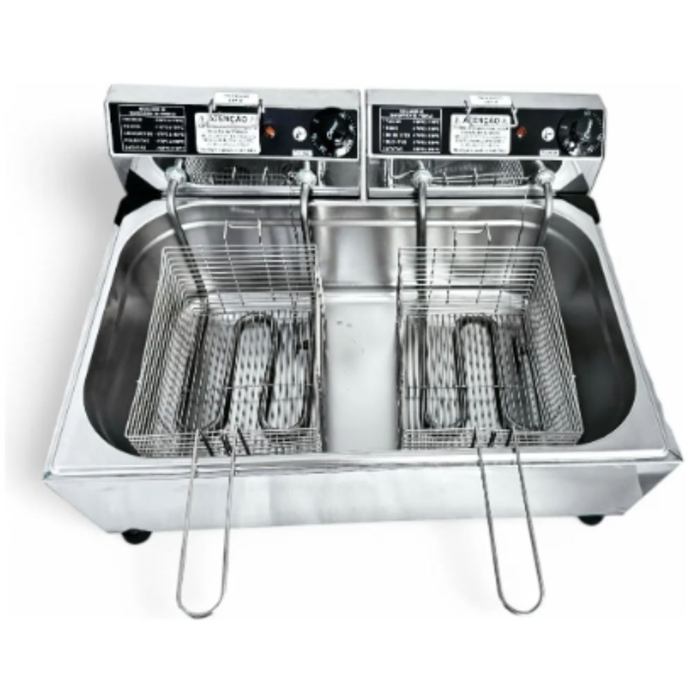 FRITADEIRA INDUSTRIAL ELETRICA 16L 1 CUBA 2 CESTOS 127V - IPE COZINHAS