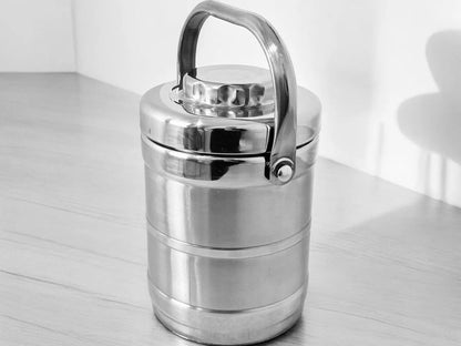 Balde Inox  De Gelo Com Tampa 1,9 L Dupla Camada Quente/frio